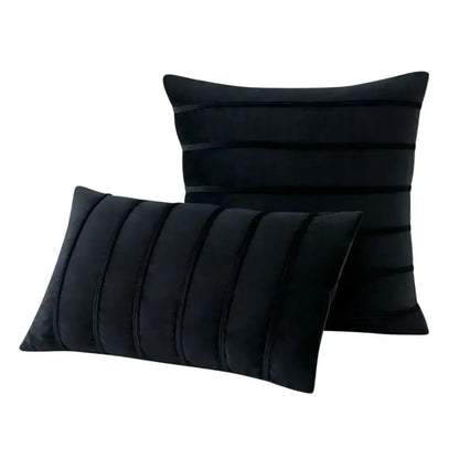 Luxury navy blue velvet stripe pillow covers living room cushion cases