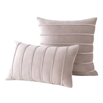 Luxury navy blue velvet stripe pillow covers living room cushion cases