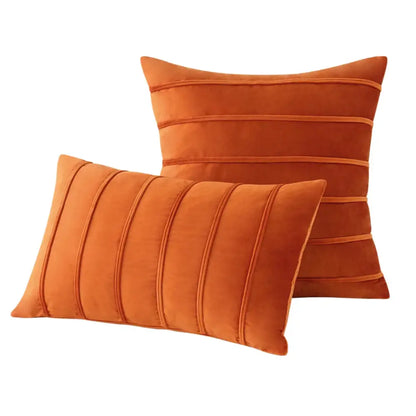 Luxury navy blue velvet stripe pillow covers living room cushion cases