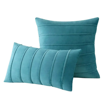 Luxury navy blue velvet stripe pillow covers living room cushion cases