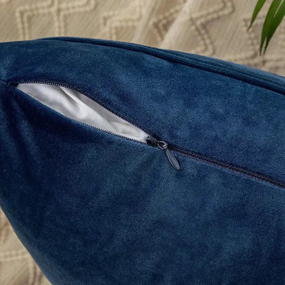 Luxury navy blue velvet stripe pillow covers living room cushion cases