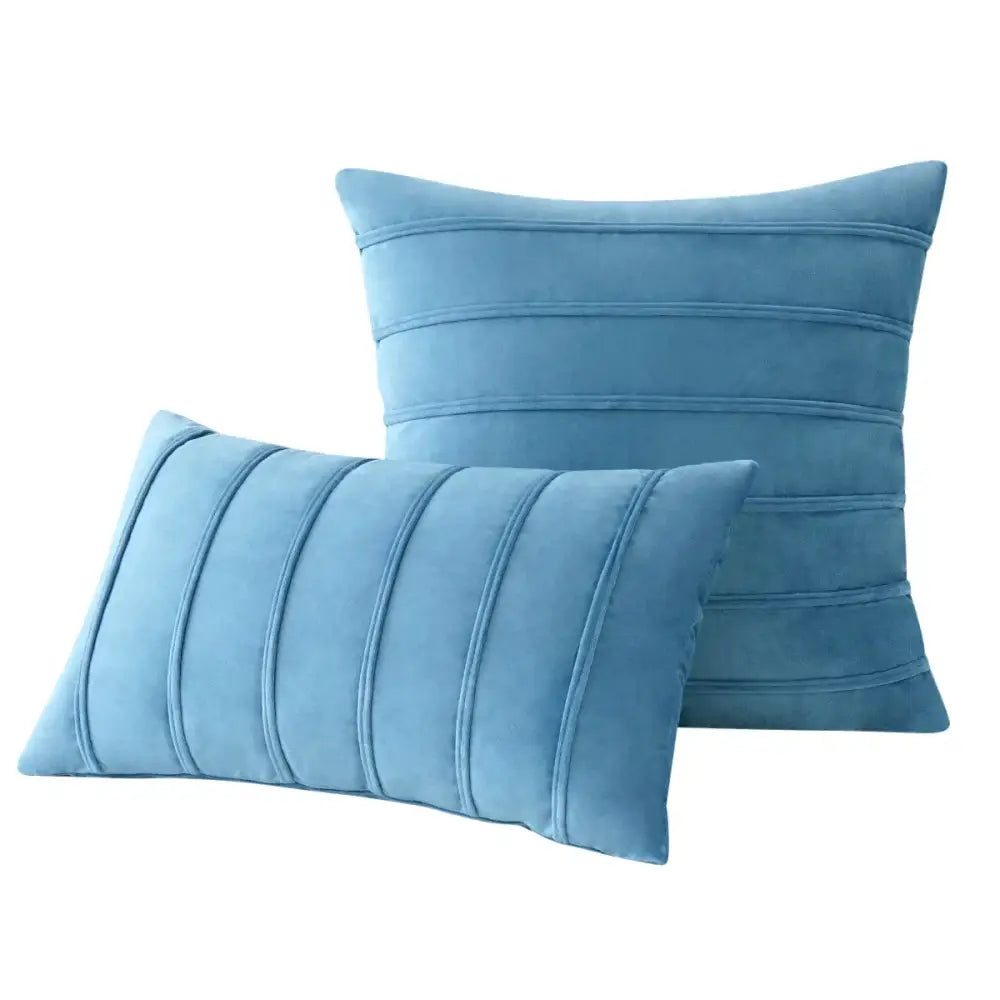 Luxury navy blue velvet stripe pillow covers living room cushion cases