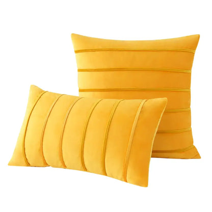 Luxury navy blue velvet stripe pillow covers living room cushion cases