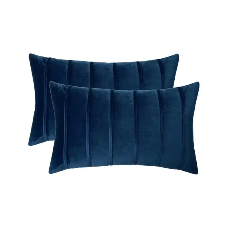 Luxury navy blue velvet stripe pillow covers living room cushion cases