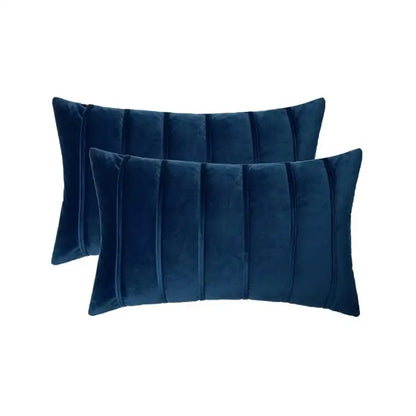 Luxury navy blue velvet stripe pillow covers living room cushion cases