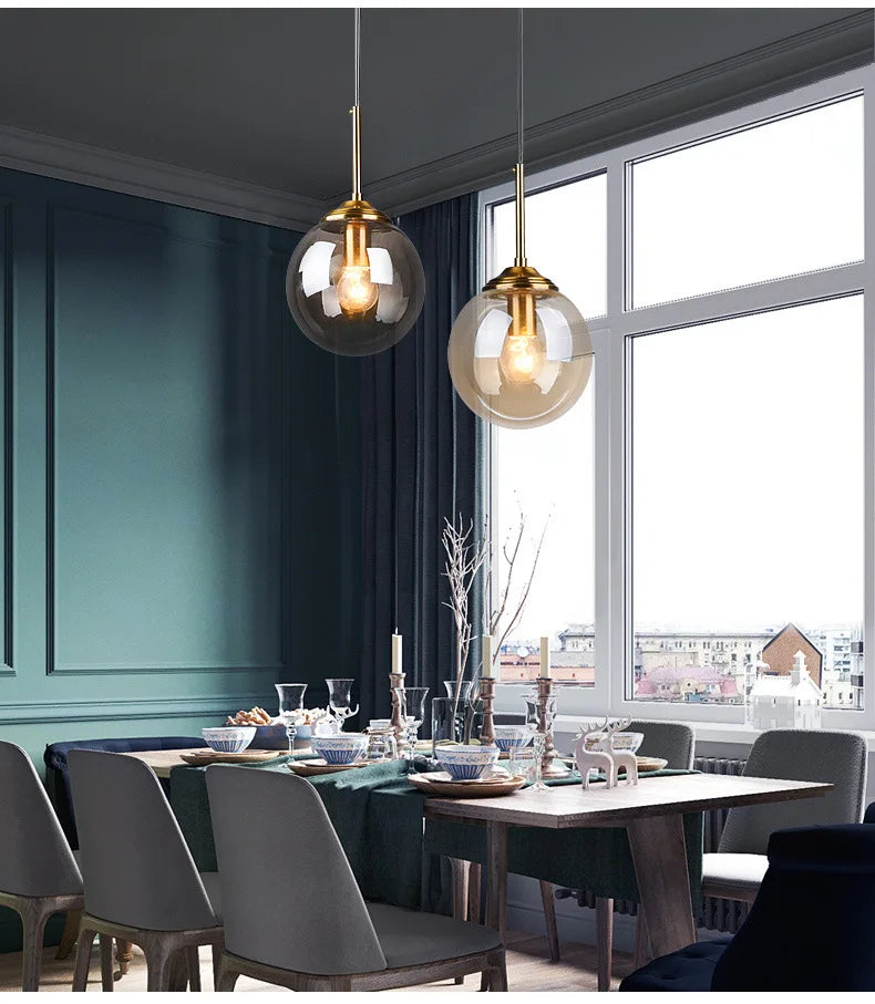 DecorBites™ Luxury Nordic LED Chandelier with Glass Shades