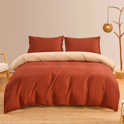 Luxury orange & gray duvet cover set bedroom bedding with blanket