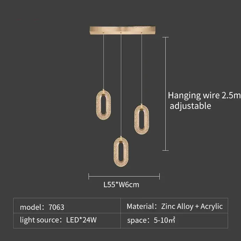 Luxury oval gold crystal rings chandelier staircase light
