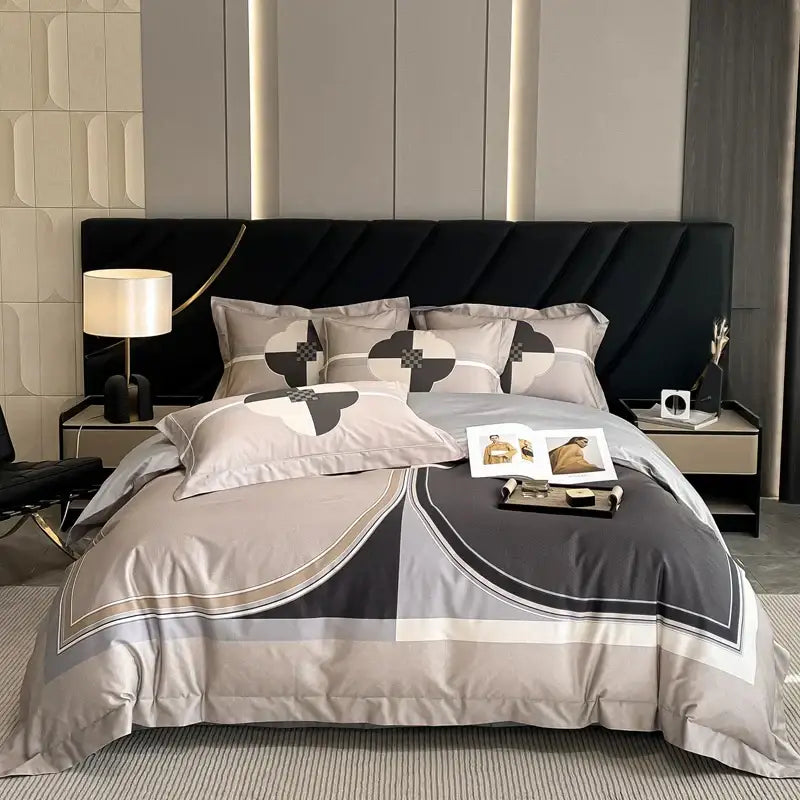 Luxury pink & cream egyptian cotton flower bedding set – bedroom