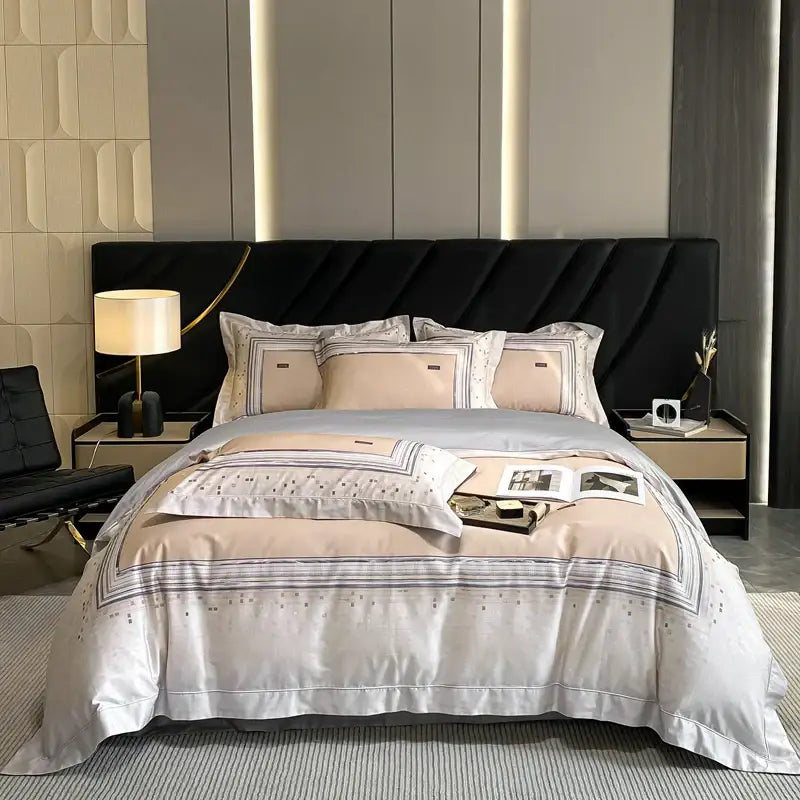 Luxury pink & cream egyptian cotton flower bedding set – bedroom