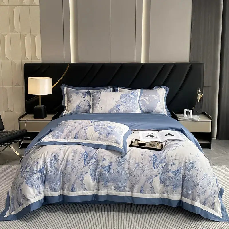 Luxury pink & cream egyptian cotton flower bedding set – bedroom