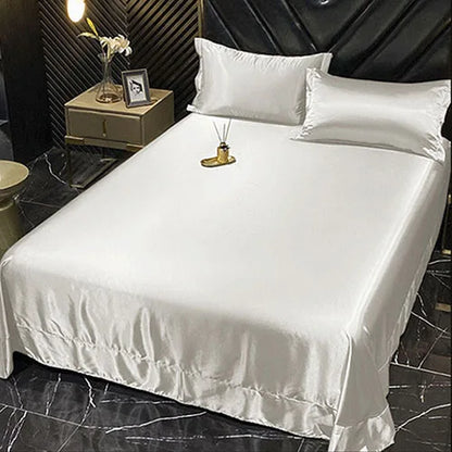 DecorBites™ Luxury Silk Bedding Set with Sheets