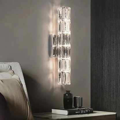 Luxury silver crystal wall sconce – living room deluxe light
