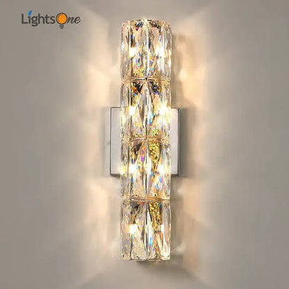Luxury silver crystal wall sconce – living room deluxe light