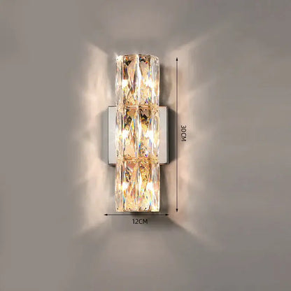 Luxury silver crystal wall sconce – living room deluxe light