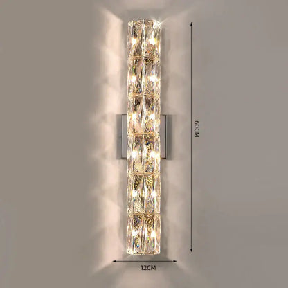 Luxury silver crystal wall sconce – living room deluxe light