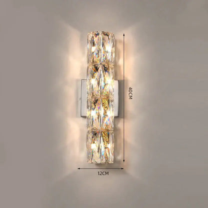 Luxury silver crystal wall sconce – living room deluxe light