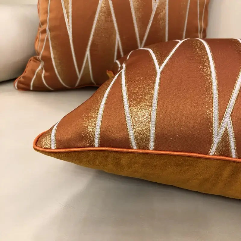 Luxury silver quilted jacquard cushion cover bedroom pillow case