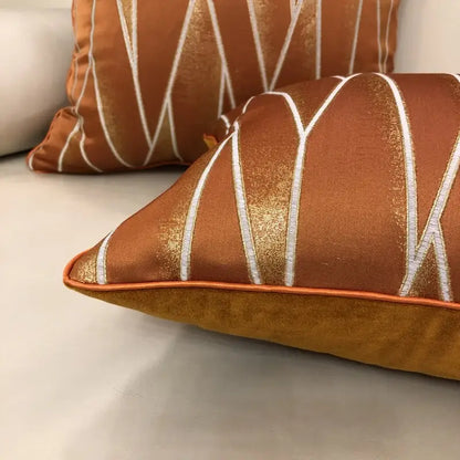 Luxury silver quilted jacquard cushion cover bedroom pillow case