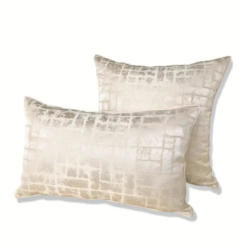 Luxury silver quilted jacquard cushion cover bedroom pillow case