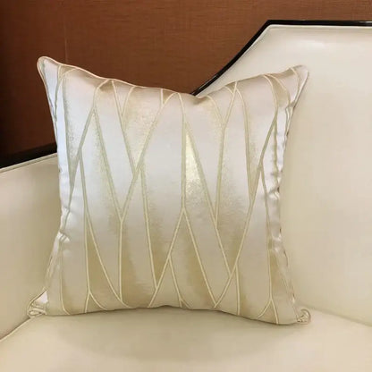 Luxury silver quilted jacquard cushion cover bedroom pillow case