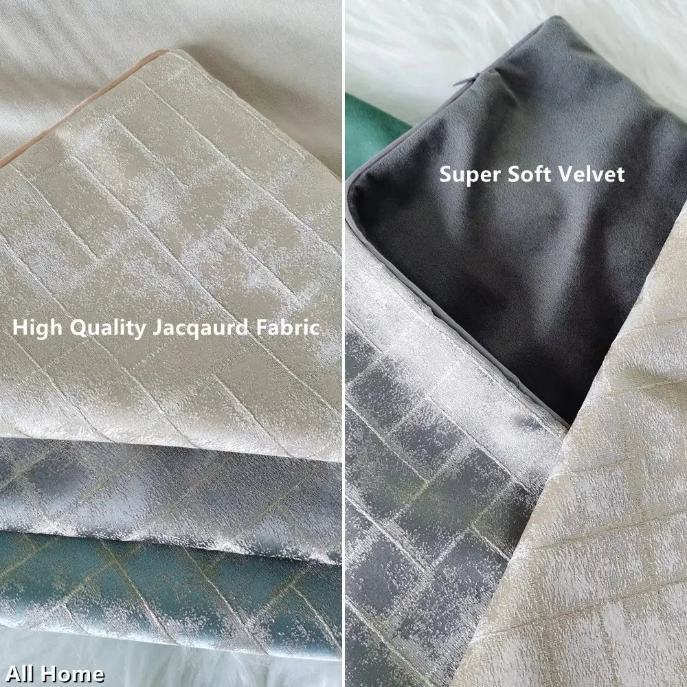 Luxury silver quilted jacquard cushion cover bedroom pillow case