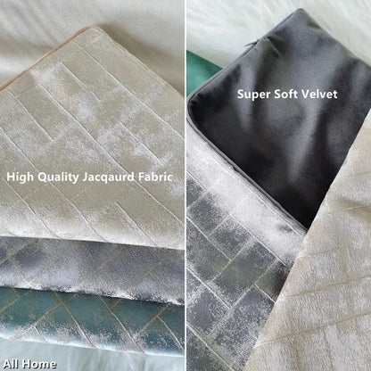 Luxury silver quilted jacquard cushion cover bedroom pillow case