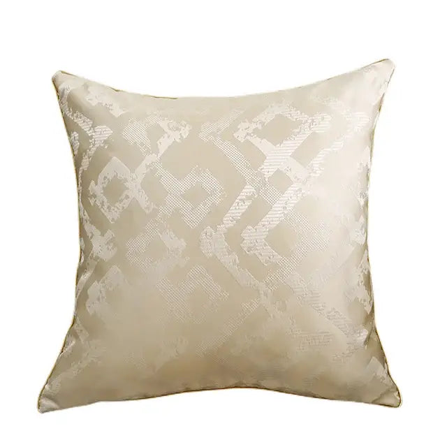 Luxury silver quilted jacquard cushion cover bedroom pillow case