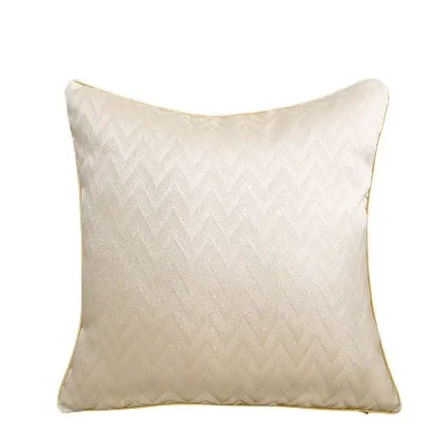 Luxury silver quilted jacquard cushion cover bedroom pillow case