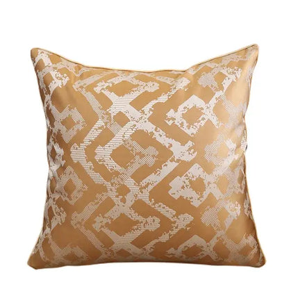 Luxury silver quilted jacquard cushion cover bedroom pillow case