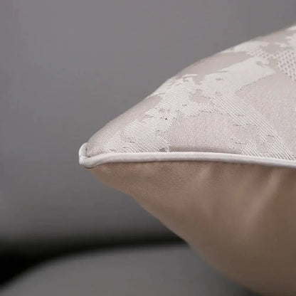 Luxury silver quilted jacquard cushion cover bedroom pillow case