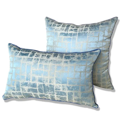 Luxury silver quilted jacquard cushion cover bedroom pillow case
