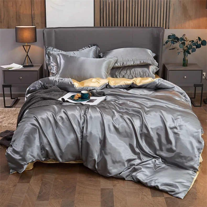 DecorBites™ Luxury Solid Color Bedding Set: Twin, Queen, King