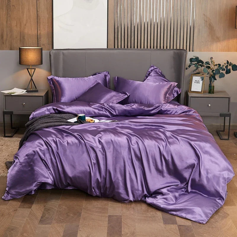 DecorBites™ Luxury Solid Color Bedding Set: Twin, Queen, King