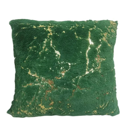 Luxury white & gold fur cushion cover bedroom pillow case
