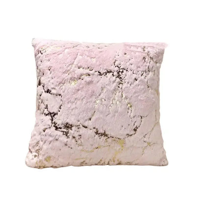 Luxury white & gold fur cushion cover bedroom pillow case