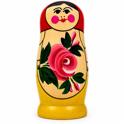 Set of 4 Semenov Style Red Scarf Wooden Nesting Dolls