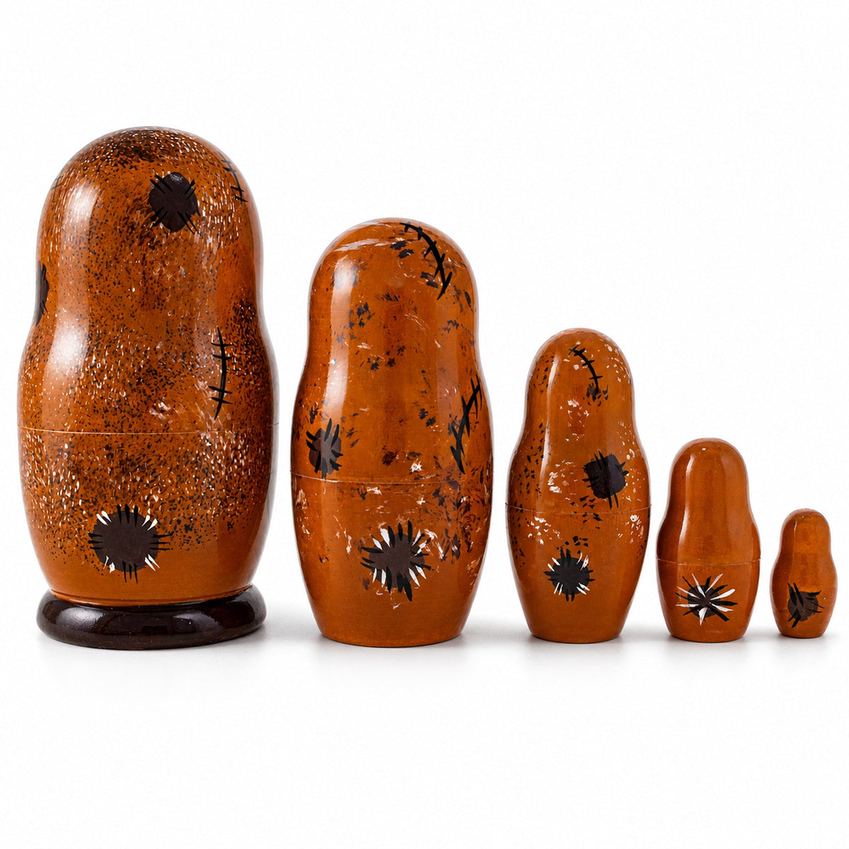 5 Pieces Bear Family  Wooden Nesting Dolls