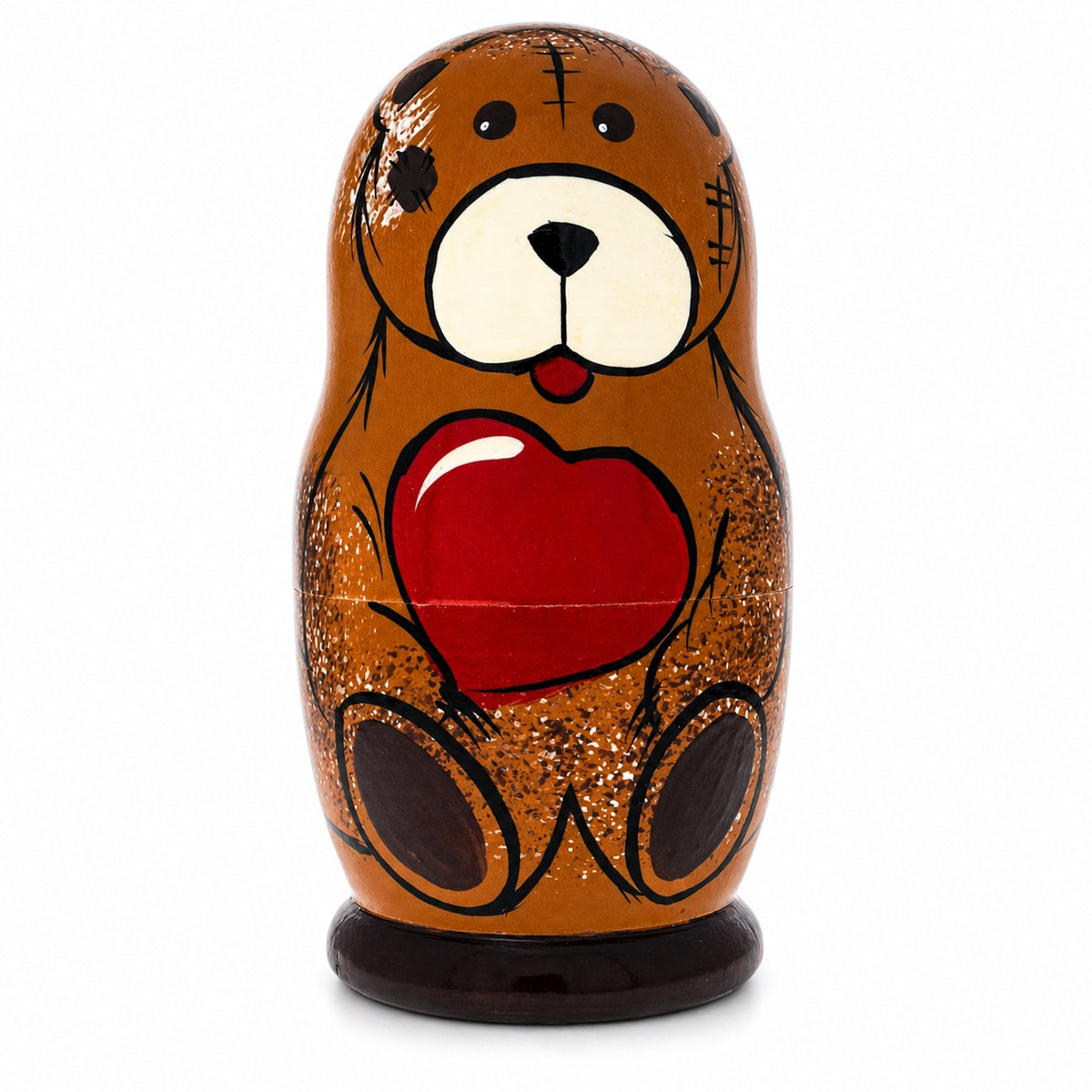 5 Pieces Bear Family  Wooden Nesting Dolls