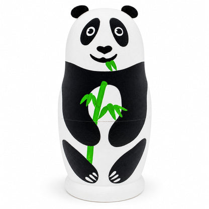 Set of 3 Panda Family Wooden Nesting Dolls
