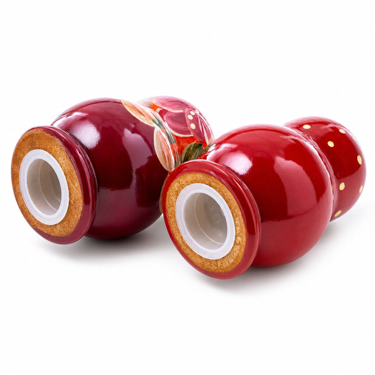 Set of 2 Red Salt and Pepper Shakers Nesting Dolls in Assortment (Styles May Vary)