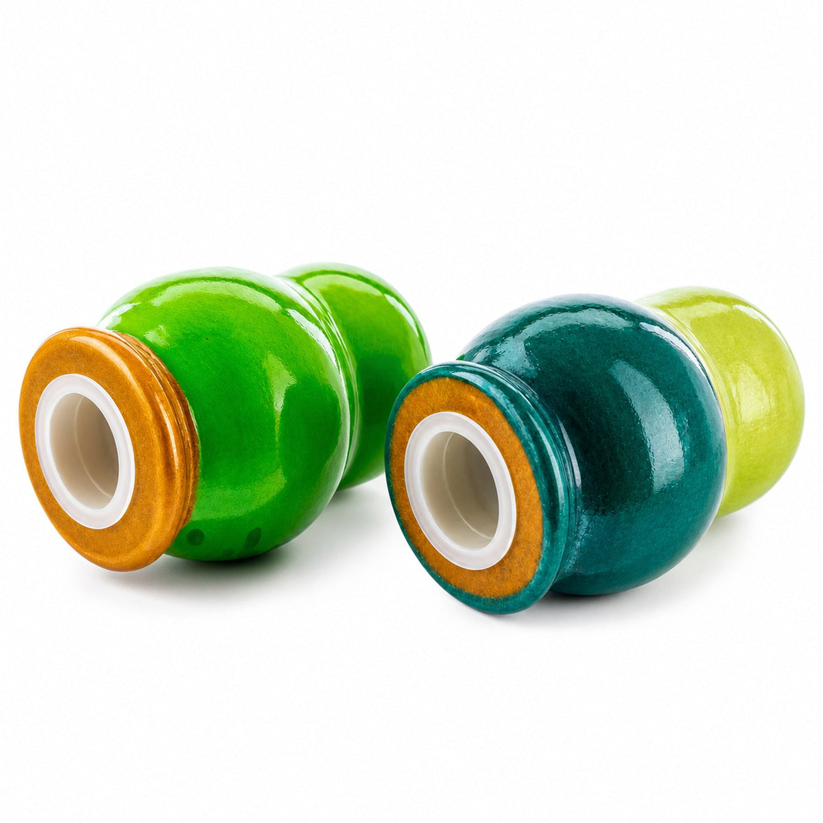 Set of 2 Green Salt and Pepper Shakers Nesting Dolls in Assortment (Styles May Vary)