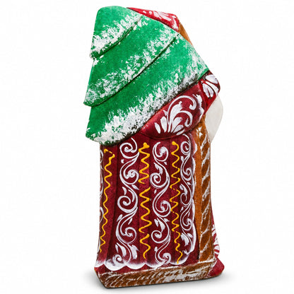 Hand Carved Wooden Santa Figurine 4.75 Inches