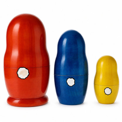 Set of 3 Bunnies with Easter Eggs Nesting Dolls