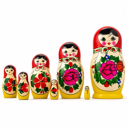Set of 7 Wooden Dolls Nesting Dolls 7 Inches