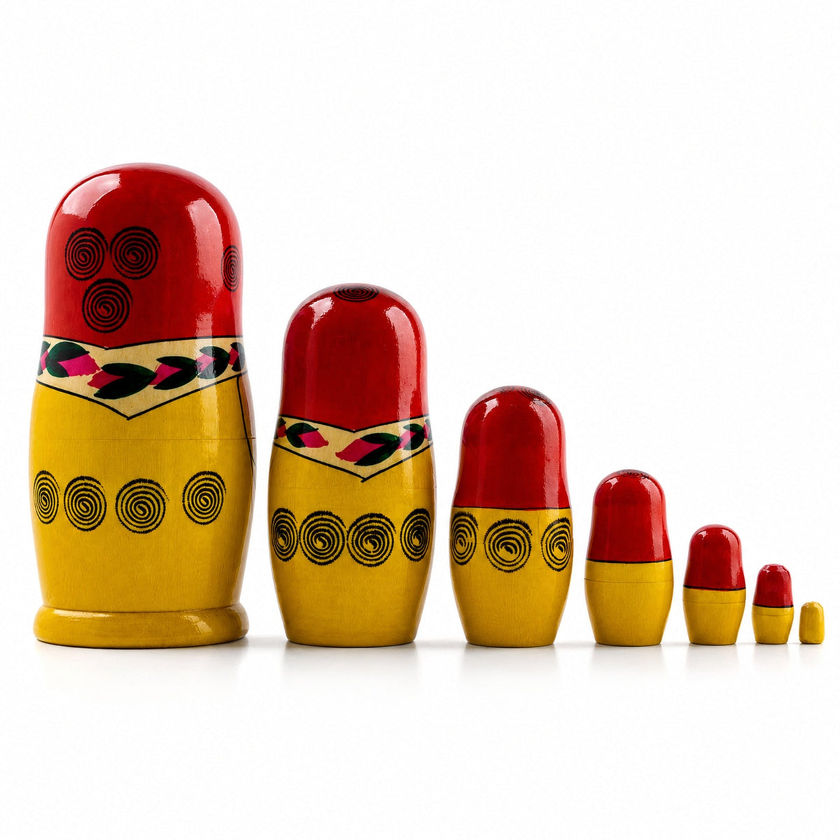 Set of 7 Wooden Dolls Nesting Dolls 7 Inches