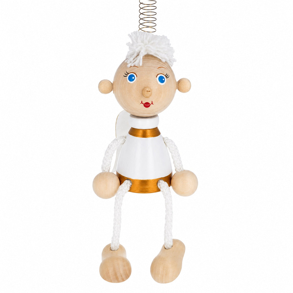 Angel Wooden Doll on a Spring 6 Inches