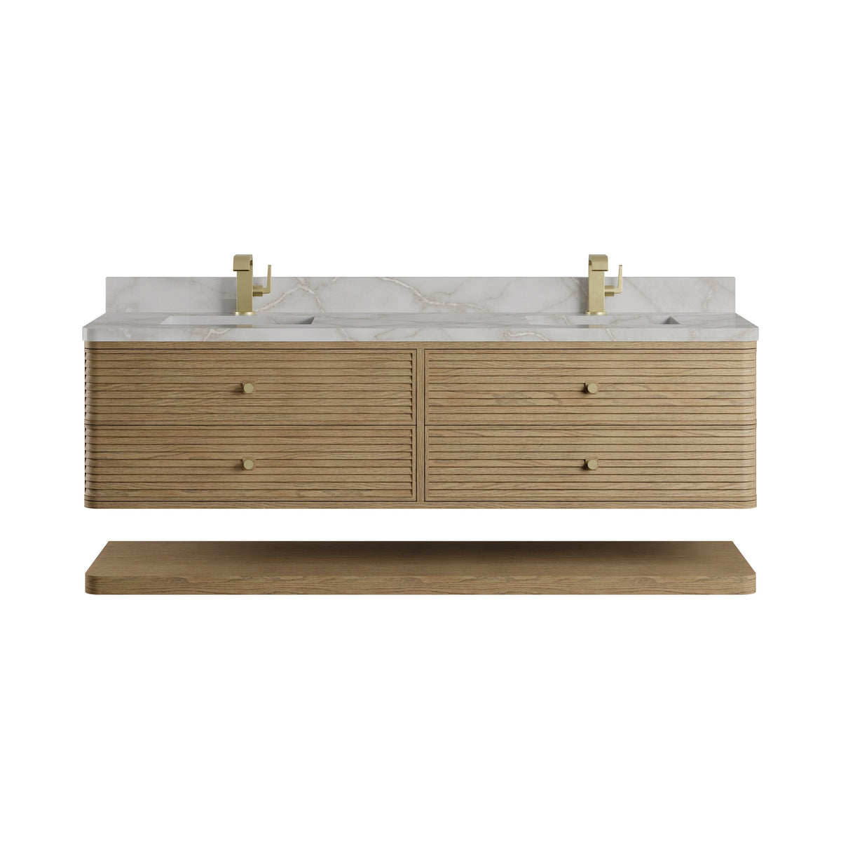 James Martin Allamari 72" Floating Double Bathroom Vanity, Dune Mist