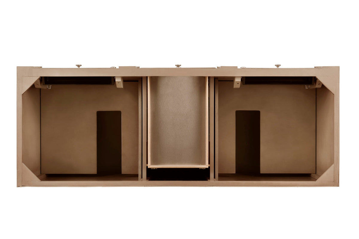 James Martin Bristol 60" Double Bathroom Vanity, Whitewashed Walnut