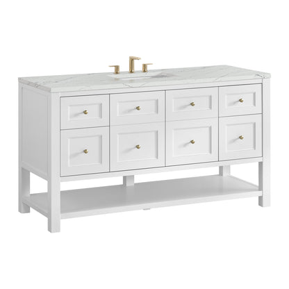 James Martin Breckenridge 60" Single Bathroom Vanity, Bright White